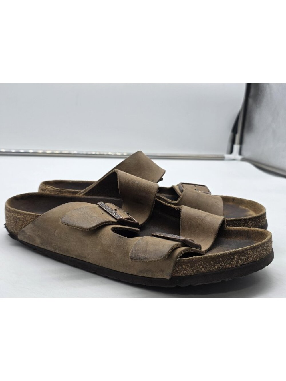 Birkenstock Arizona Sandals Womens Size 8 39 Brown Slide Damage Stains Shoes